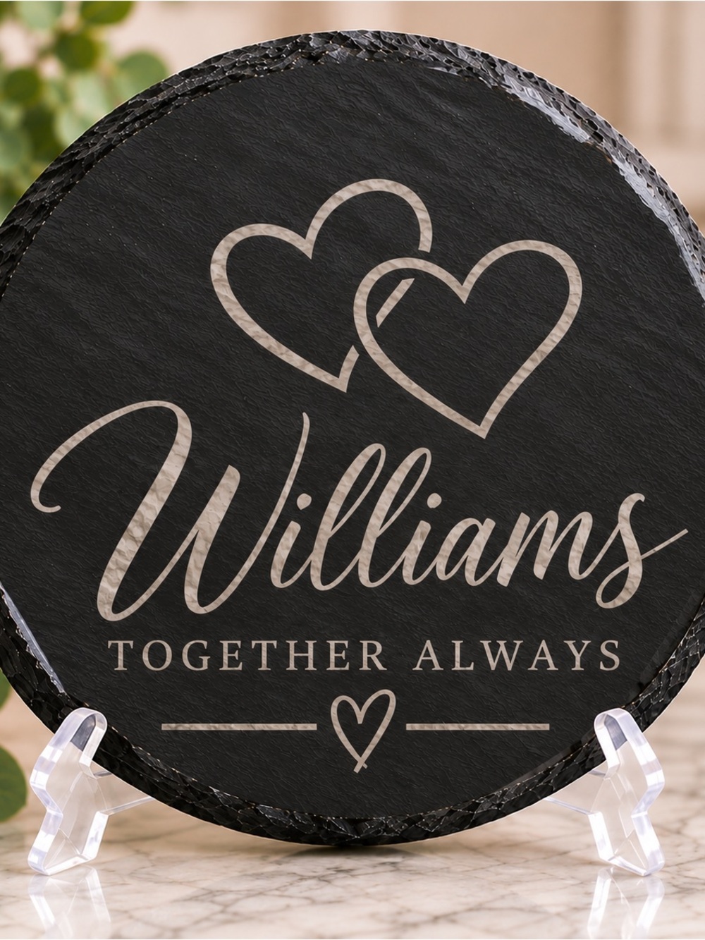 Personalized Name Black Slate Decorative Plate